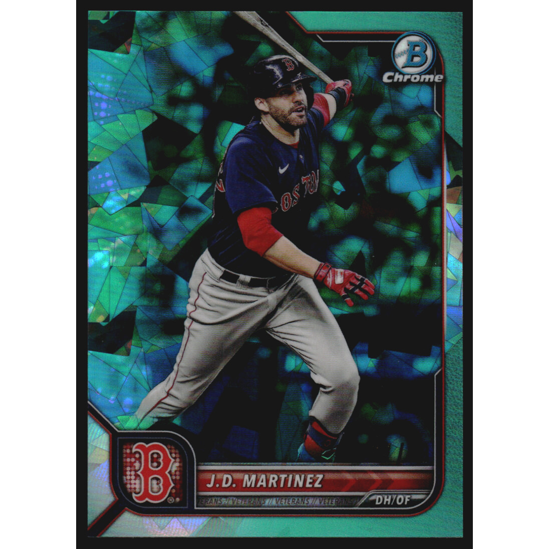2022 Bowman Chrome Sapphire Aqua Refractors #98 J.D. Martinez