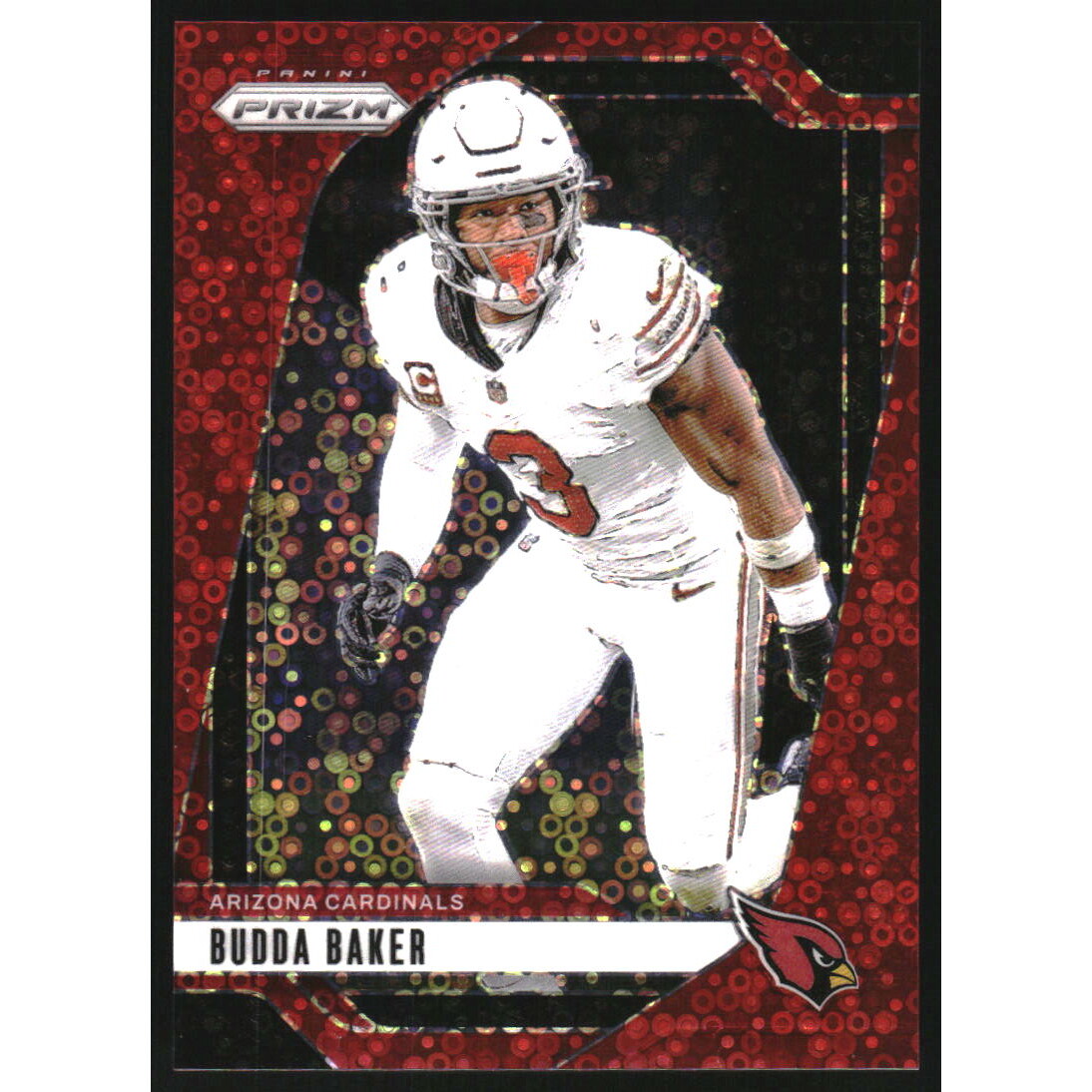 2024 Panini Prizm Prizms No Huddle Red #5 Budda Baker. rookie card picture