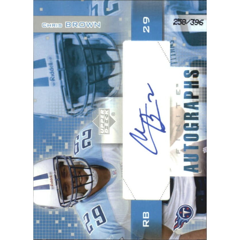 2003 Upper Deck Finite Autographs #CB Chris Brown/396. rookie card picture