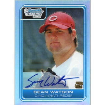 2006 Bowman Chrome Draft Draft Picks Refractors #90 Sean Watson AU