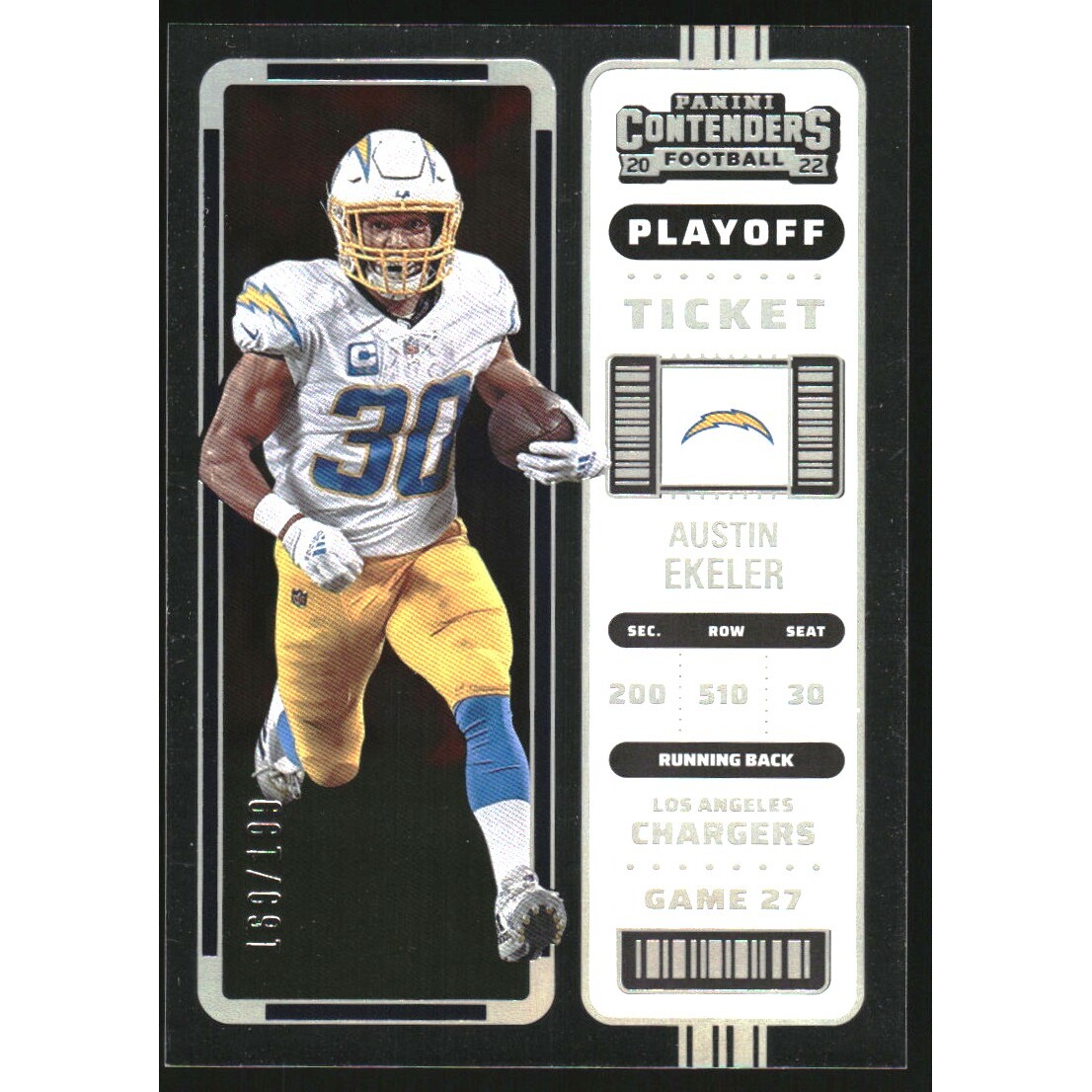 2022 Panini Contenders Playoff Ticket #73 Austin Ekeler