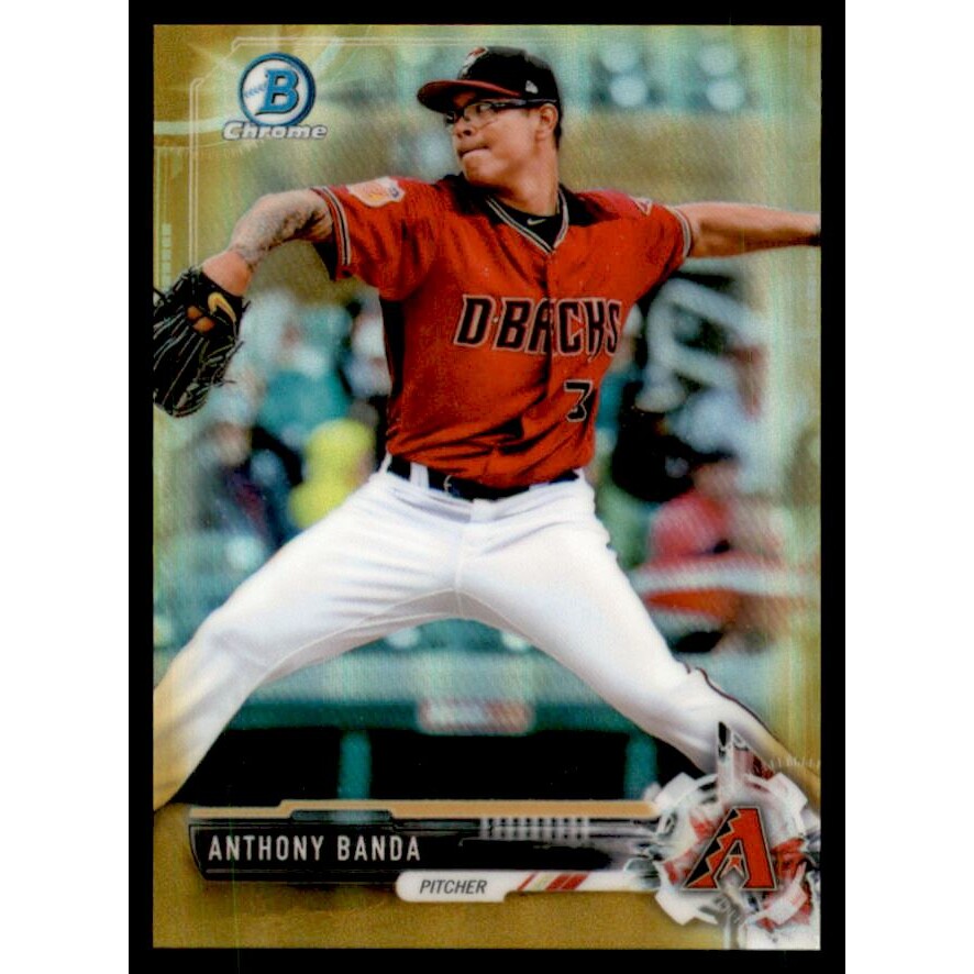 2017 Bowman Chrome Mini Prospects Gold Refractors #BCP163 Anthony Banda