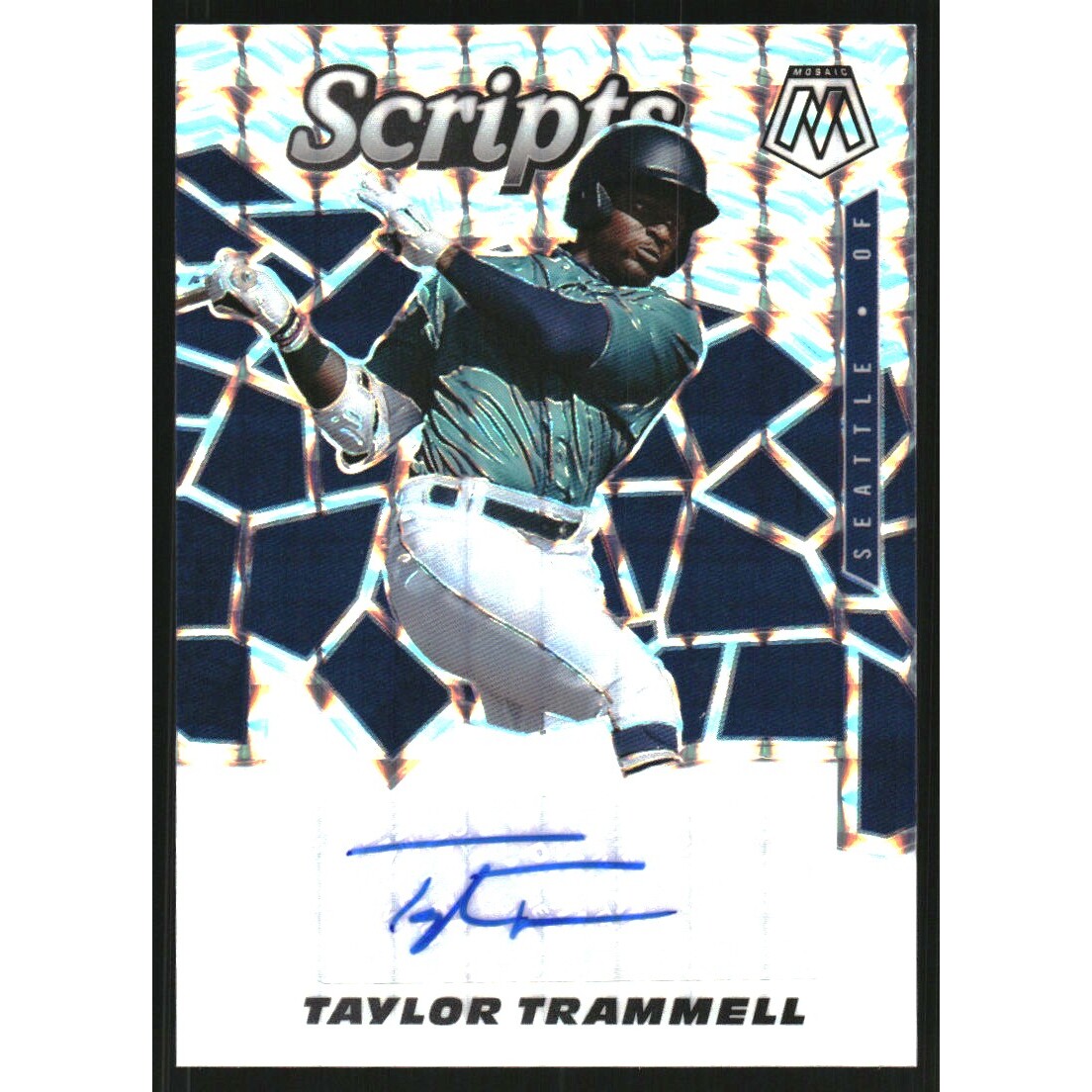 2021 Panini Mosaic Scripts #68 Taylor Trammell. rookie card picture