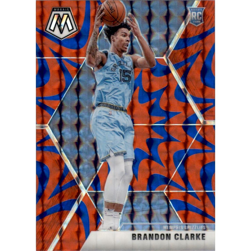 2019-20 Panini Mosaic Mosaic Blue Reactive #207 Brandon Clarke. rookie card picture