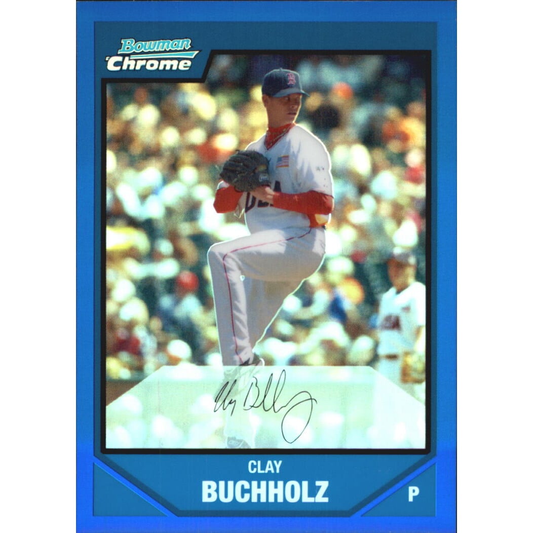 2007 Bowman Chrome Draft Future's Game Prospects Blue Refractors #BDPP69 Clay Buchholz. rookie card picture