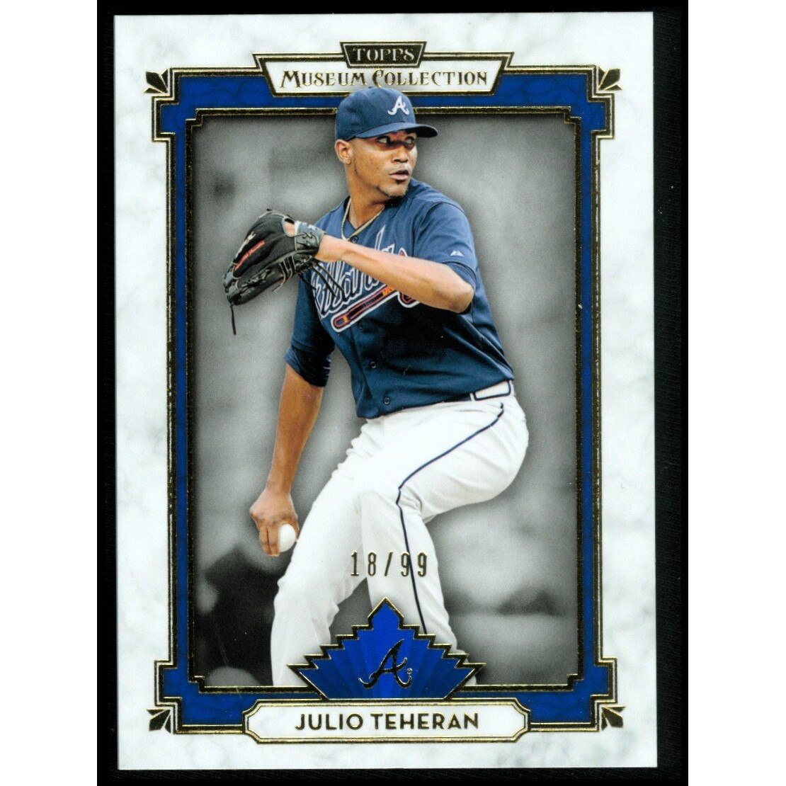 2014 Topps Museum Collection Blue #12 Julio Teheran. rookie card picture