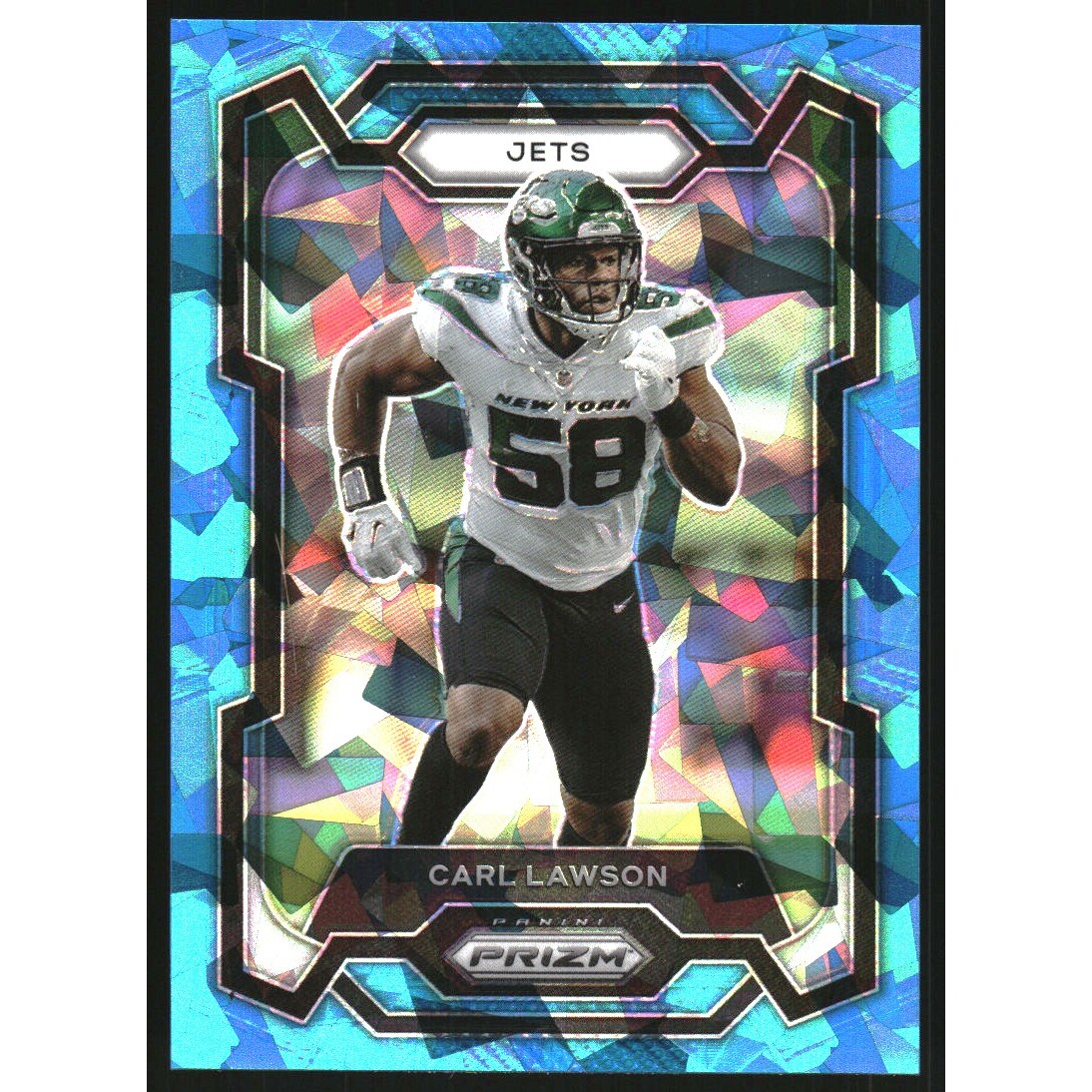 2023 Panini Prizm Prizms Blue Ice #231 Carl Lawson. rookie card picture