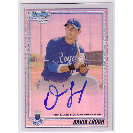 2010 Bowman Chrome Prospects Refractors #BCP107B David Lough AU. rookie card picture