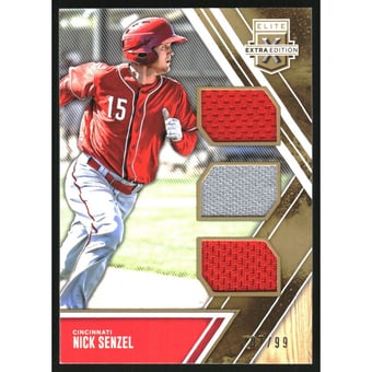 2017 Elite Extra Edition Triple Materials Holo Gold #18 Nick Senzel/99