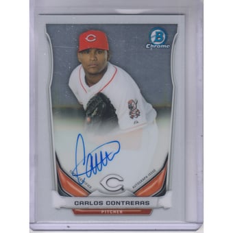 2014 Bowman Chrome Prospect Autographs #BCAPCC Carlos Contreras