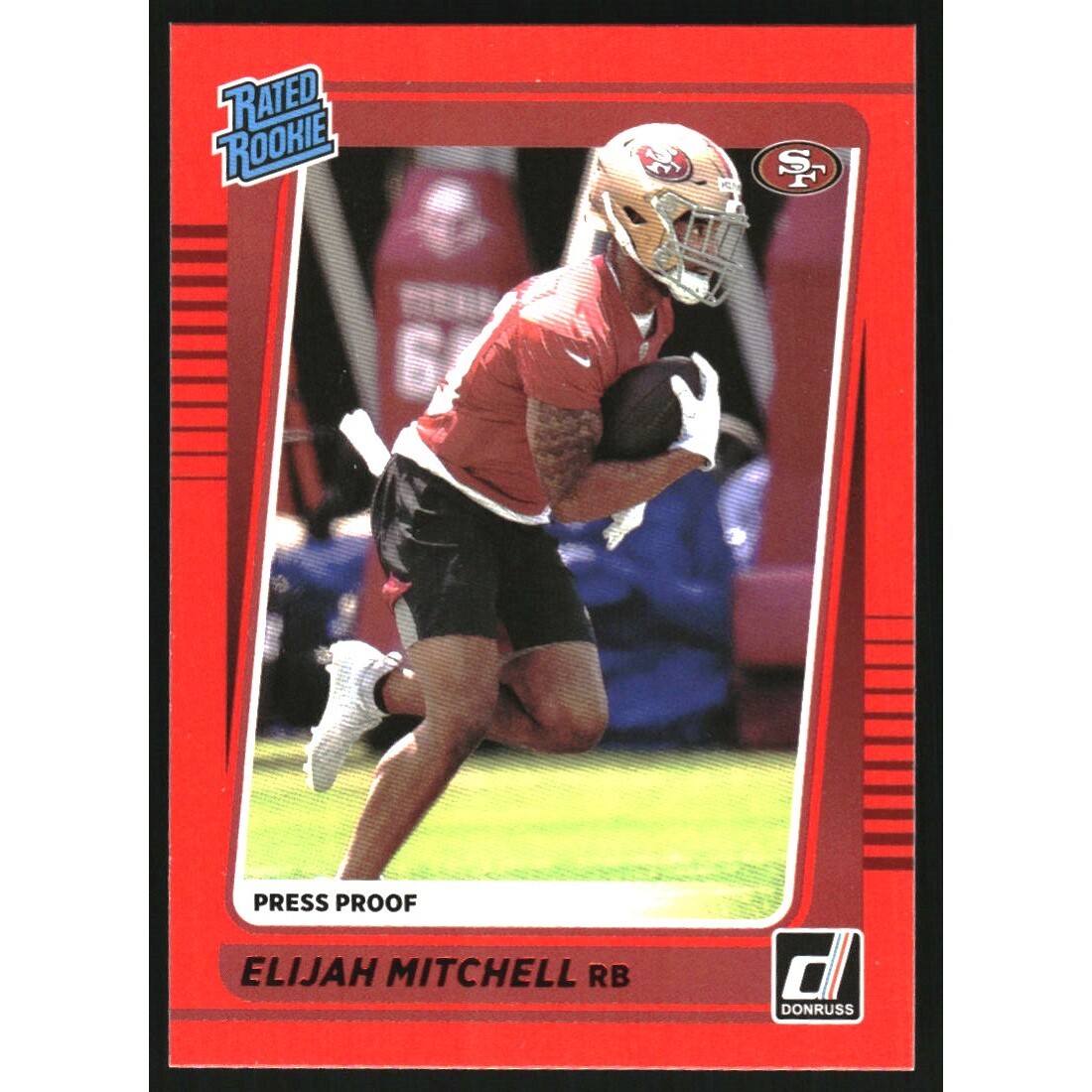 2021 Donruss Press Proof Red #312 Elijah Mitchell RR