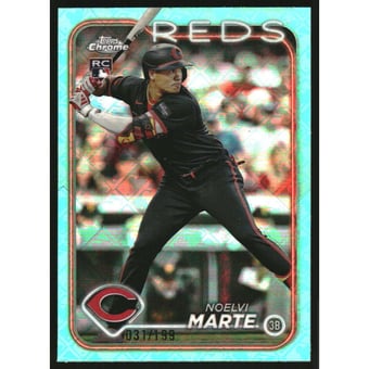 2024 Topps Chrome Logofractor Aqua Refractors #177 Noelvi Marte