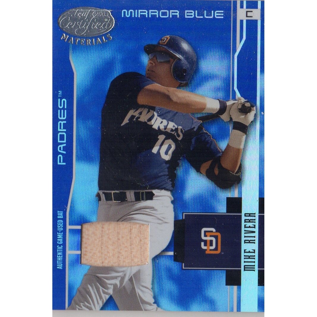 2003 Leaf Certified Materials Mirror Blue Materials #155 Mike Rivera Bat/100