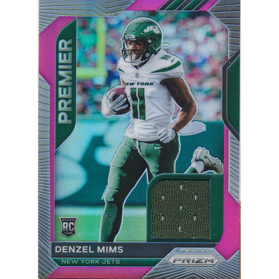 2020 Panini Prizm Premier Jerseys Pink #20 Denzel Mims