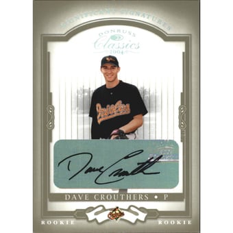 2004 Donruss Classics Significant Signatures Green #204 Dave Crouthers ROO/100