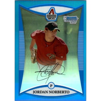 2008 Bowman Chrome Prospects Blue Refractors #BCP230 Jordan Norberto