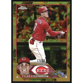 2023 Topps Chrome Sapphire Gold Refractors #166 Tyler Stephenson