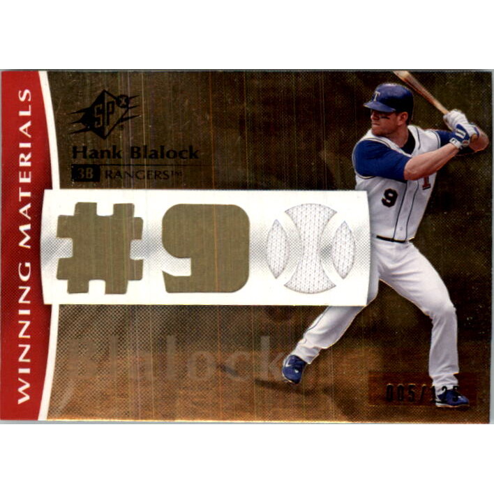 2008 SPx Winning Materials Jersey Number 125 #HB Hank Blalock