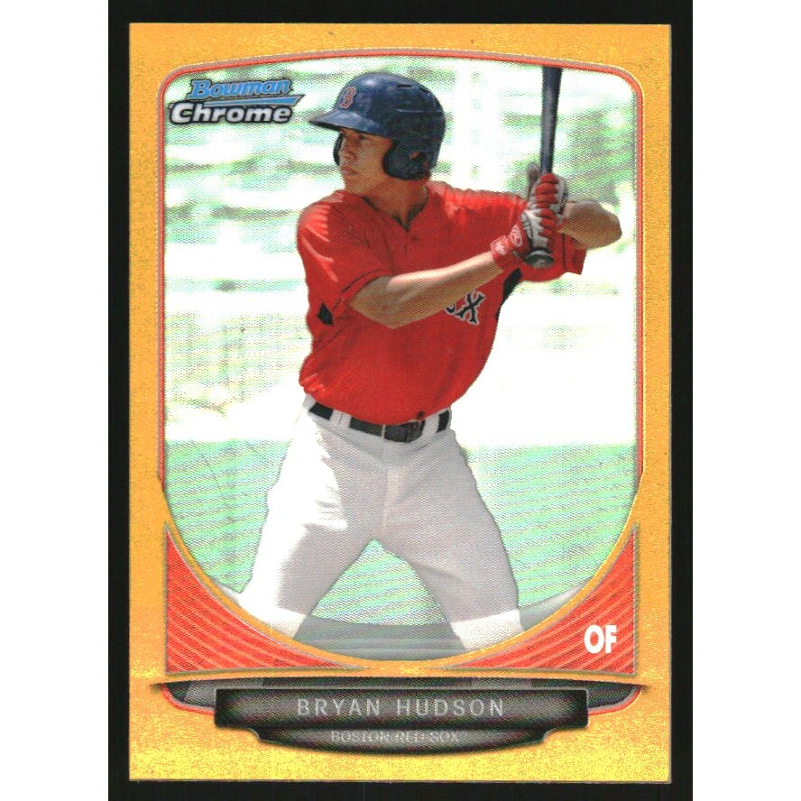 2013 Bowman Chrome Mini Gold Refractors #307 Bryan Hudson. rookie card picture
