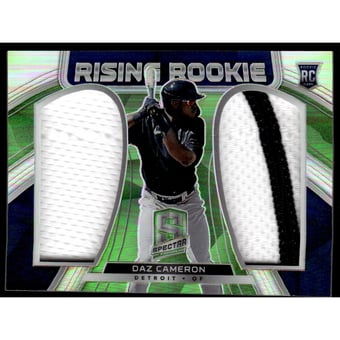 2021 Panini Spectra Rising Rookie Materials Neon Green #5 Daz Cameron
