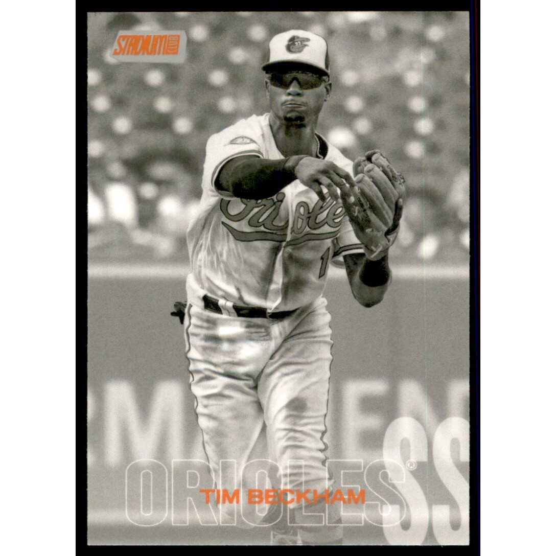 2018 Stadium Club Black and White Orange Foil #298 Tim Beckham