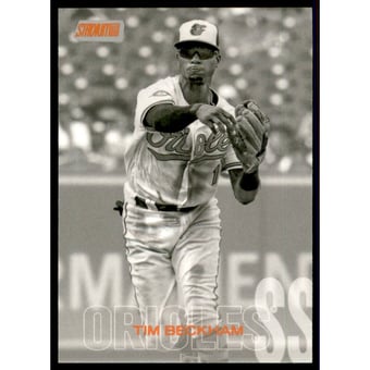 2018 Stadium Club Black and White Orange Foil #298 Tim Beckham