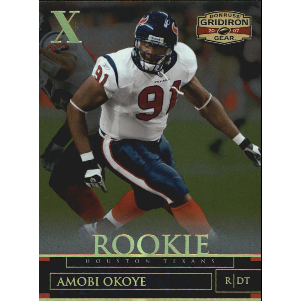 2007 Donruss Gridiron Gear Gold Holofoil X’s #108 Amobi Okoye 2007 Donruss Gridiron Gear Gold Holofoil X’s #108 Amobi Okoye