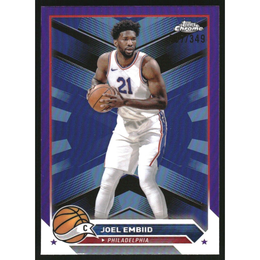 2023-24 Topps Chrome Purple Refractors #100 Joel Embiid