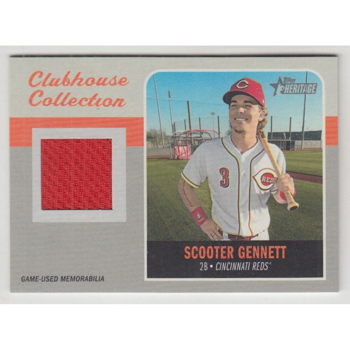 2019 Topps Heritage Clubhouse Collection Relics #CCRSG Scooter Gennett. rookie card picture