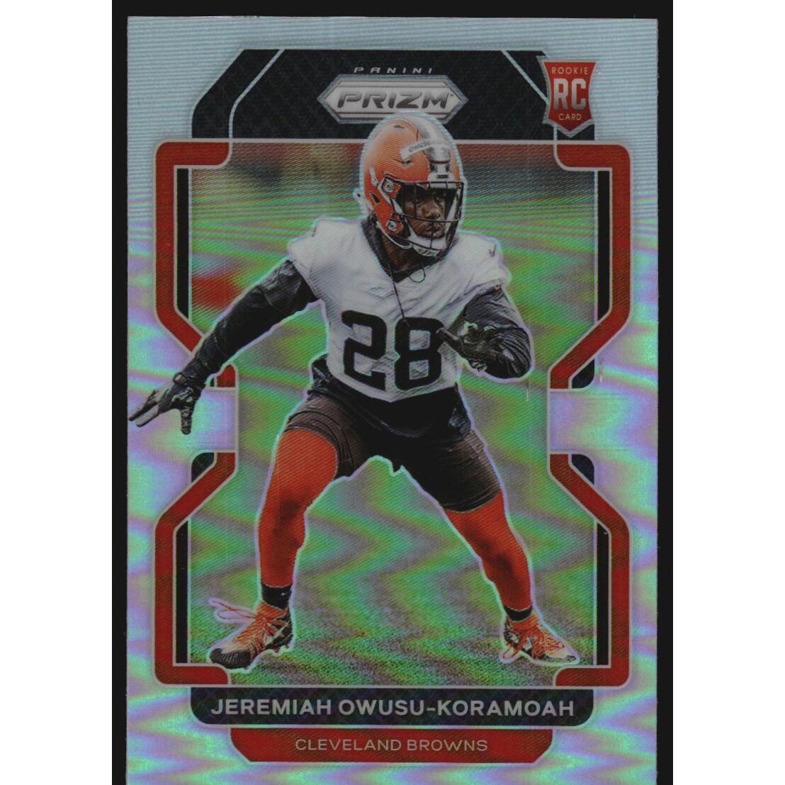 2021 Panini Prizm Prizms Silver #389 Jeremiah Owusu-Koramoah. rookie card picture