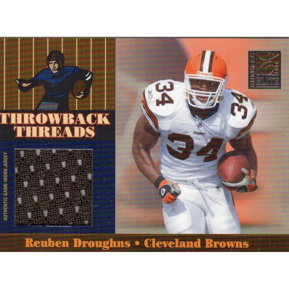 2006 Donruss Elite Throwback Threads #16 Reuben Droughns. rookie card picture