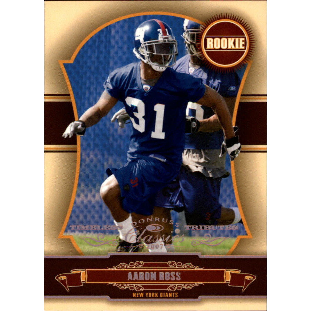 2007 Donruss Classics Timeless Tributes Bronze #212 Aaron Ross. rookie card picture