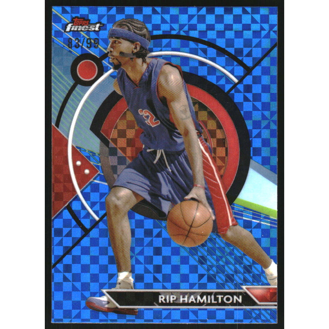 2023-24 Finest Blue Checkerboard Refractors #14 Rip Hamilton C
