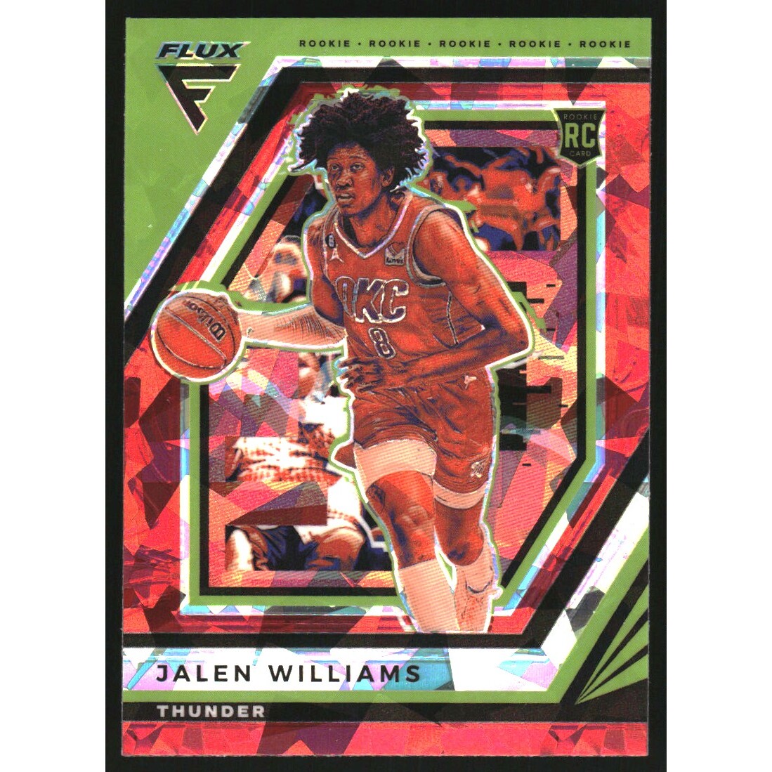 2022-23 Panini Flux Red Cracked Ice #224 Jalen Williams
