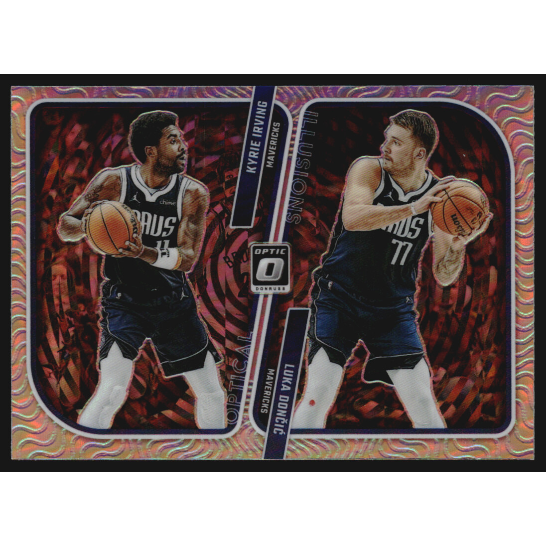 2023-24 Donruss Optic Optical Illusions Holo #4 Kyrie Irving/Luka Doncic