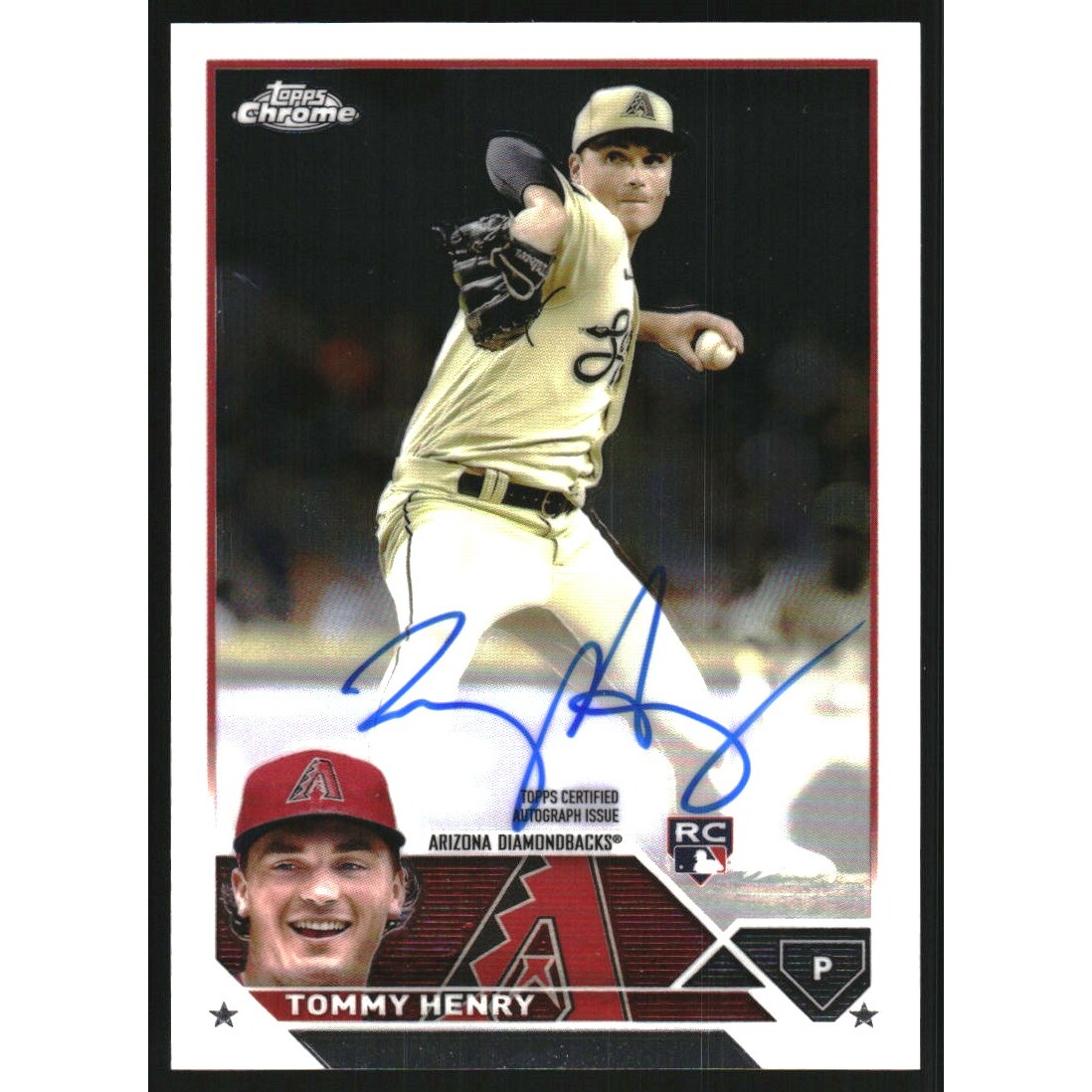 2023 Topps Chrome Rookie Autographs #RATH Tommy Henry. rookie card picture