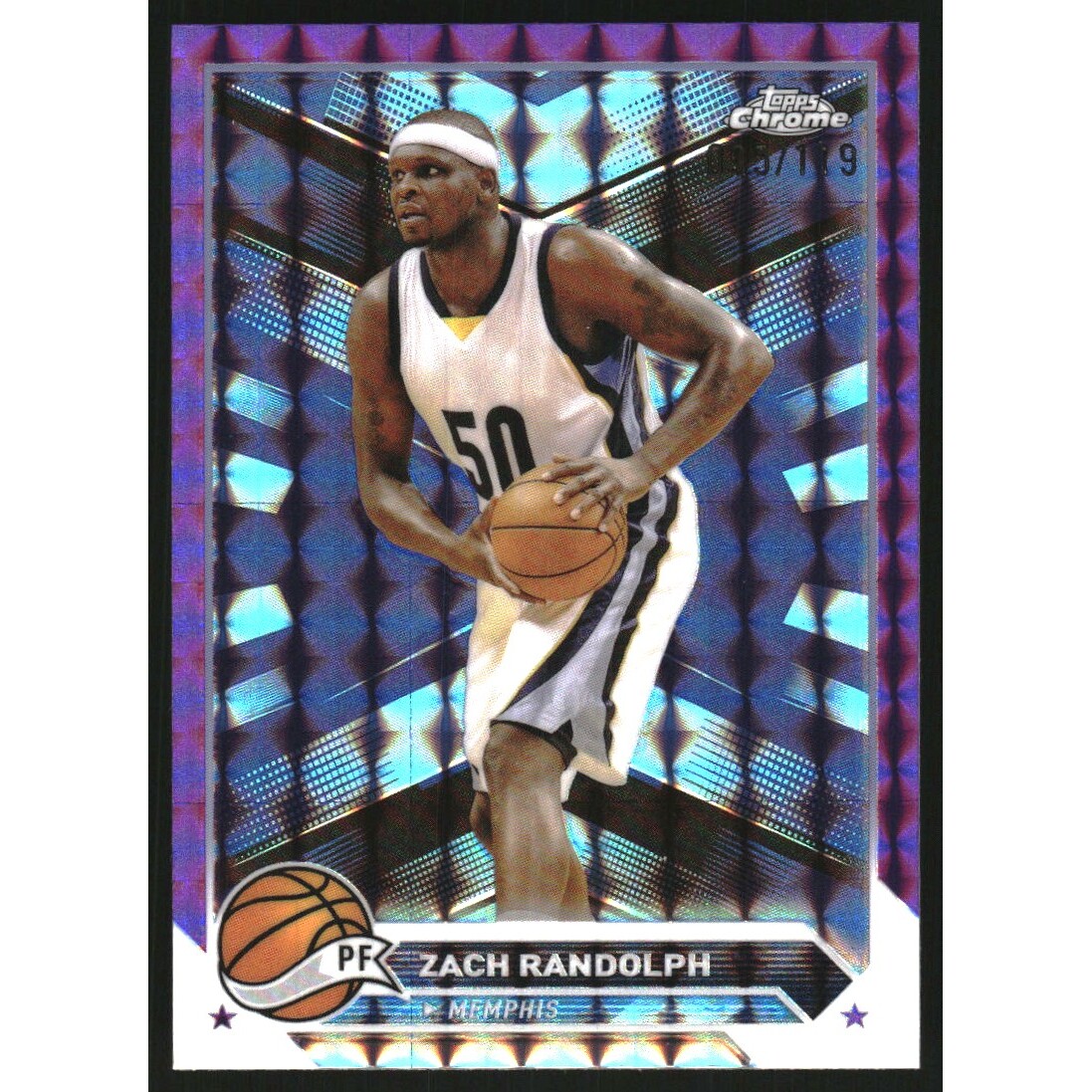 2023-24 Topps Chrome Purple Geometric Refractors #118 Zach Randolph