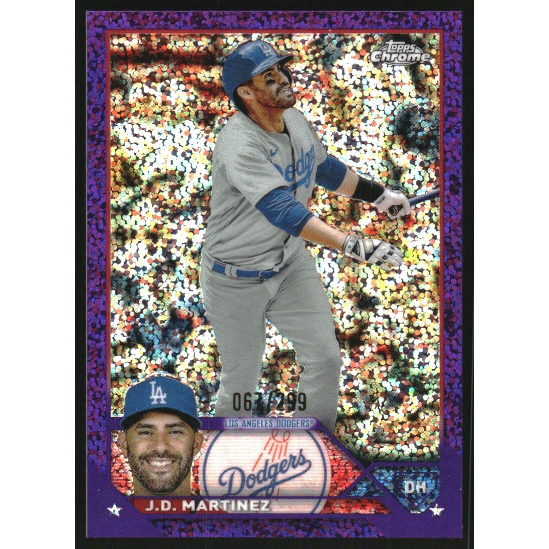 2023 Topps Chrome Purple Speckle Refractors #98 J.D. Martinez