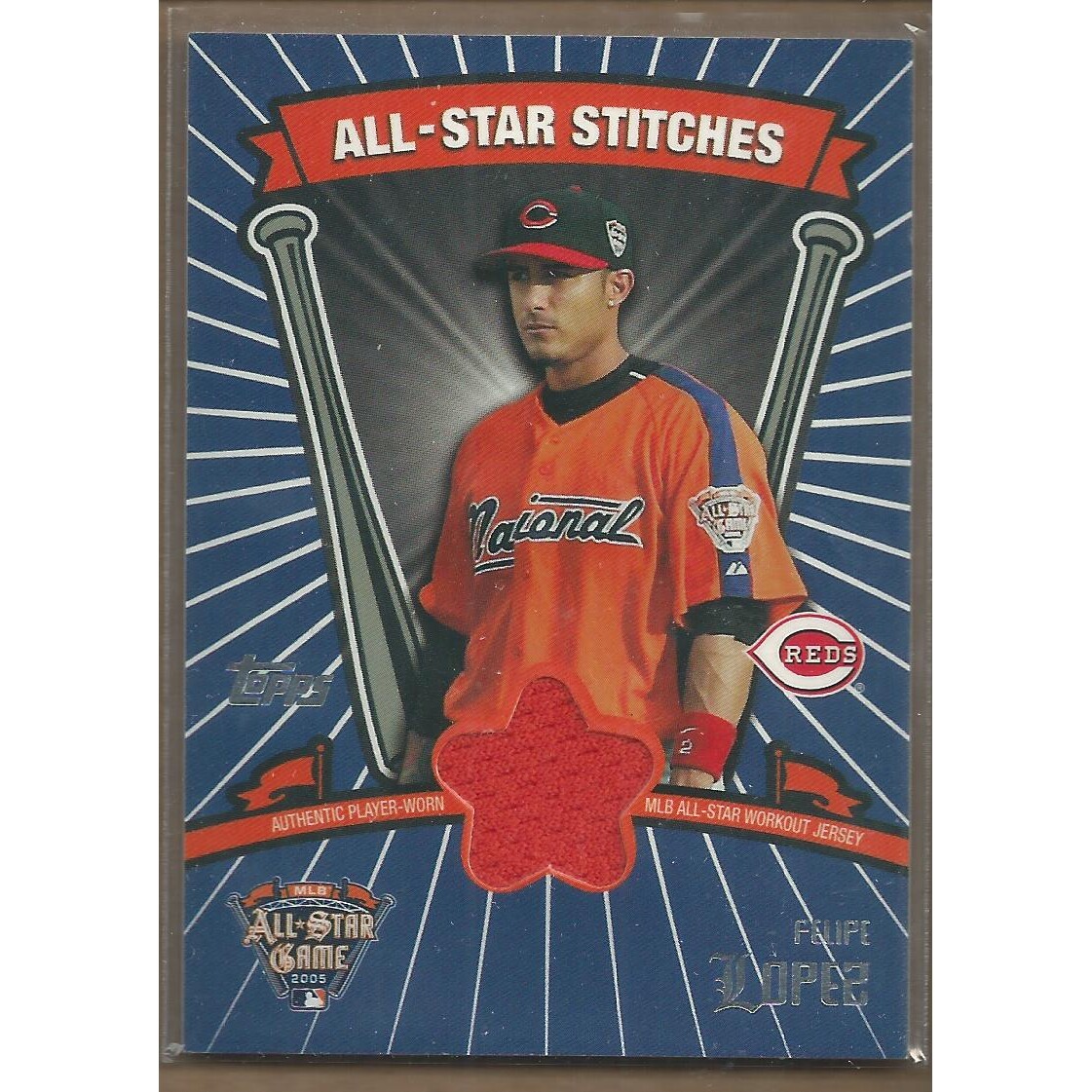 2005 Topps Update All-Star Stitches #FL Felipe Lopez B. rookie card picture