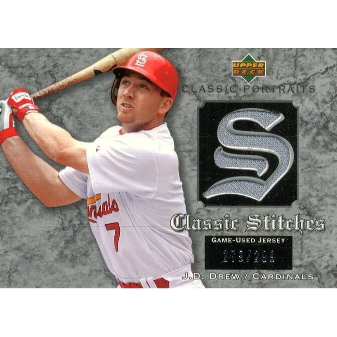 2003 Upper Deck Classic Portraits Stitches #JD J.D. Drew 2003 Upper Deck Classic Portraits Stitches #JD J.D. Drew