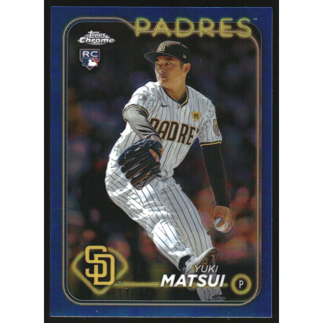2024 Topps Chrome Blue Refractors #116 Yuki Matsui. rookie card picture