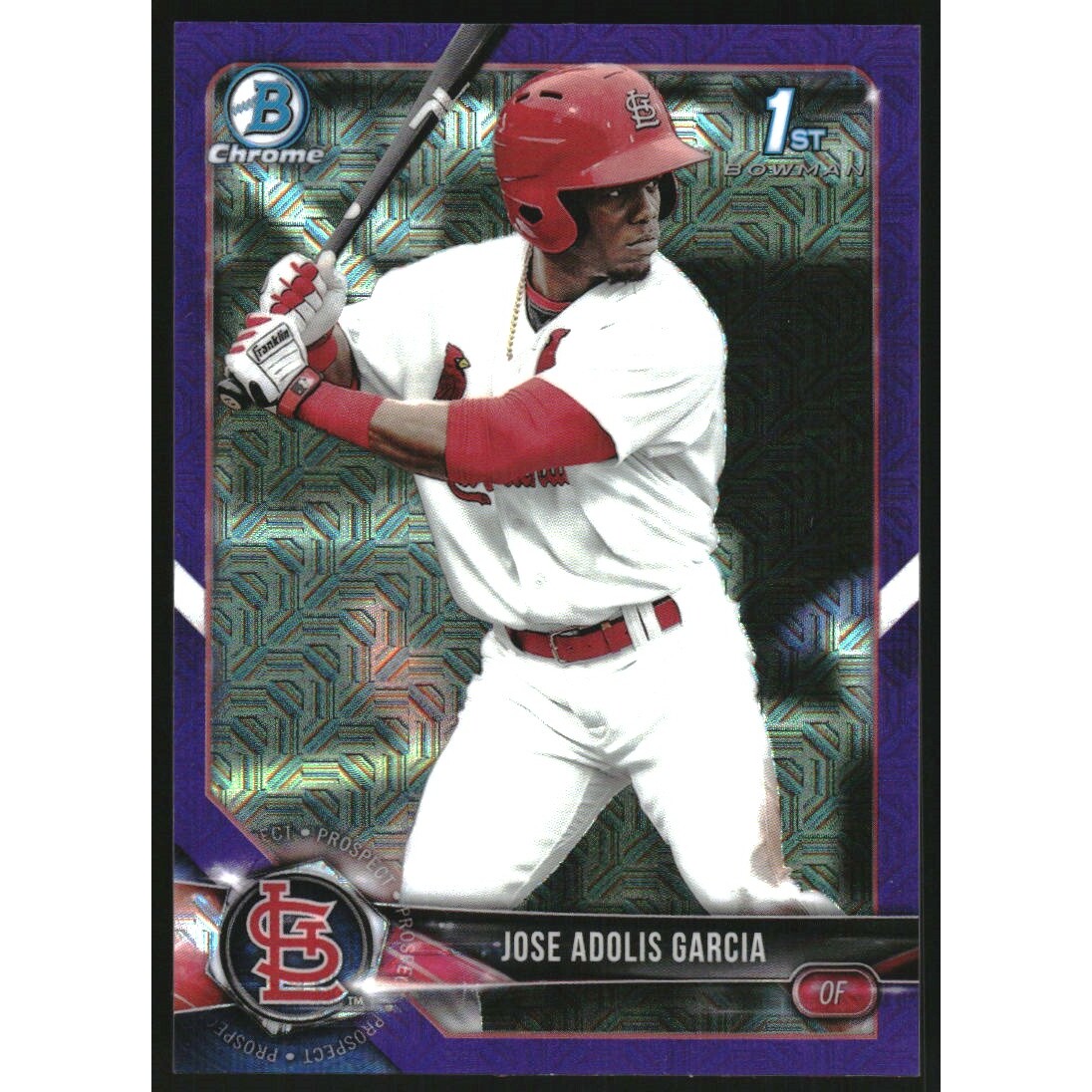 2018 Bowman Chrome Mega Box Prospects Purple Refractors #BCP121 Jose Adolis Garcia