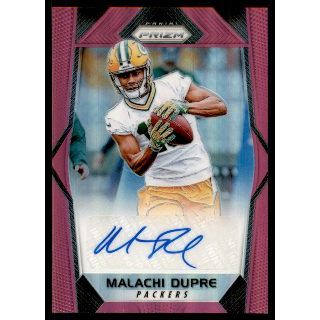 2017 Panini Prizm Rookie Autographs Prizms Pink #RAMDP Malachi Dupre. rookie card picture