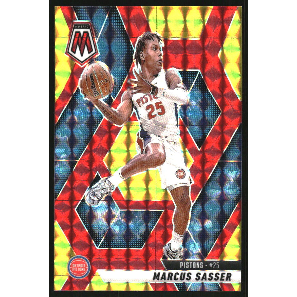 2024-25 Panini Mosaic Mosaic Choice Fusion Red and Yellow #78 Marcus Sasser