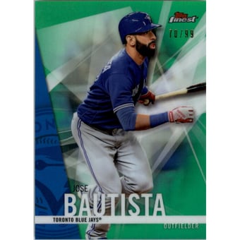 2017 Finest Green Refractors #18 Jose Bautista