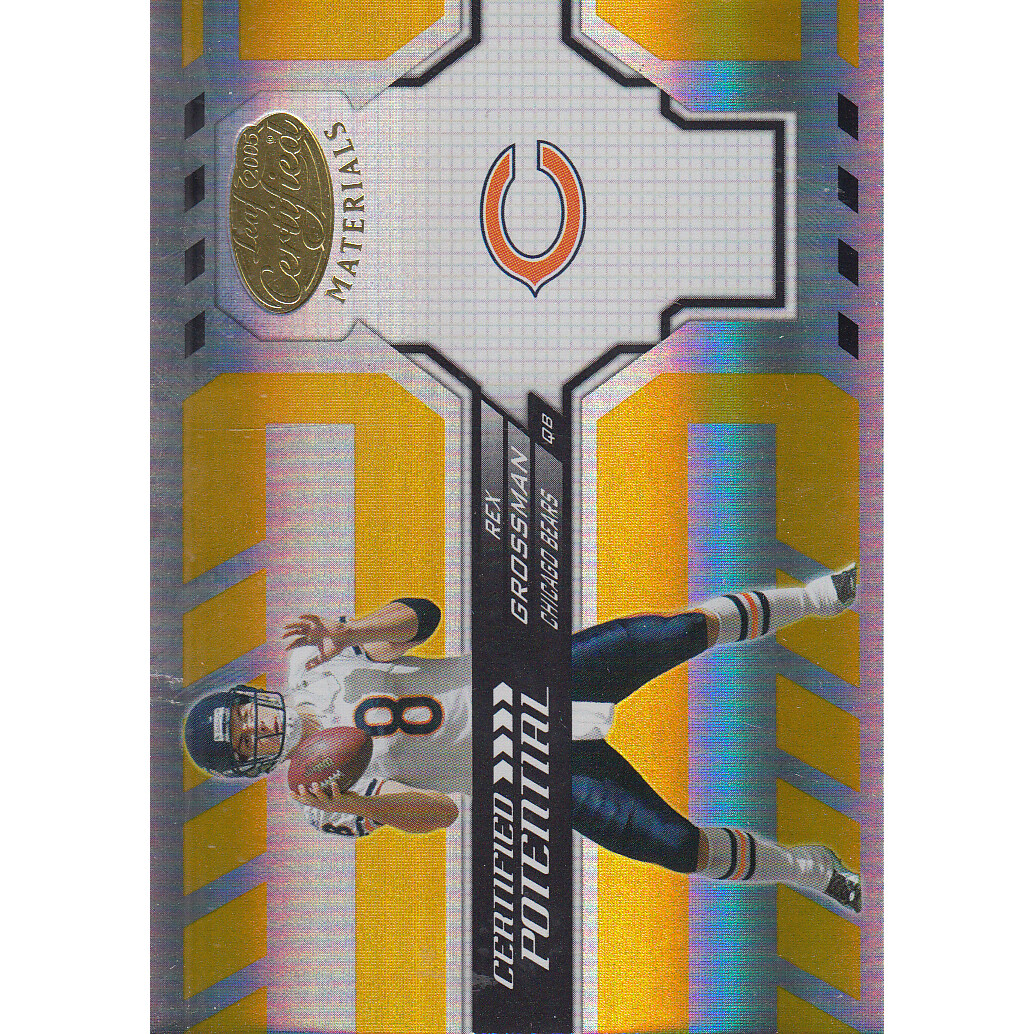 2005 Leaf Certified Materials Certified Potential Gold #7 Rex Grossman 2005 Leaf Certified Materials Certified Potential Gold #7 Rex Grossman