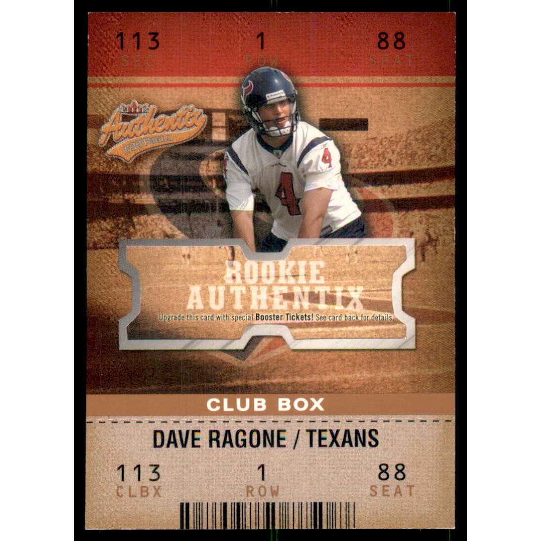 2003 Fleer Authentix Club Box #123 Dave Ragone. rookie card picture