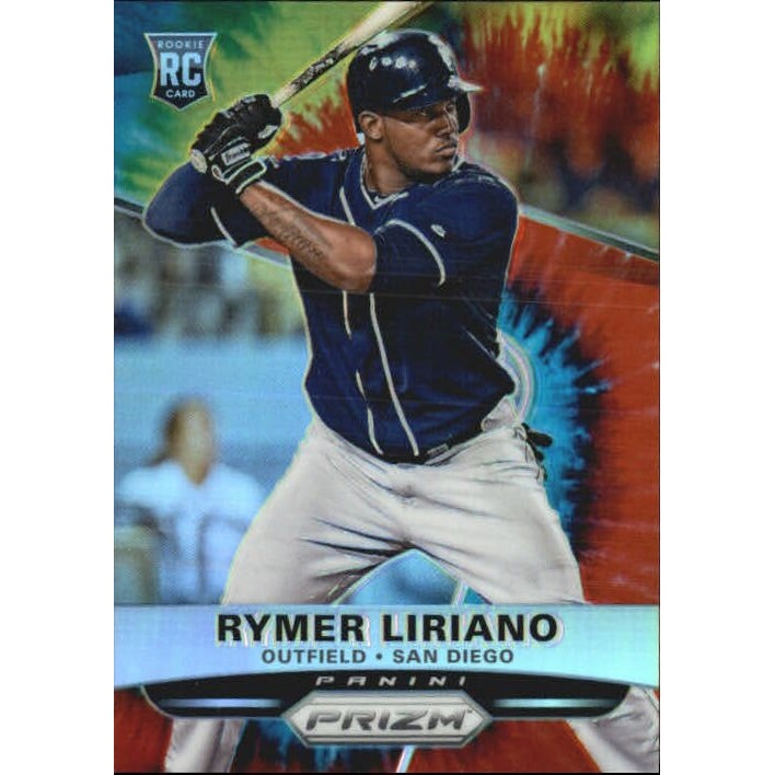 2015 Panini Prizm Prizms Tie Dyed #182 Rymer Liriano. rookie card picture