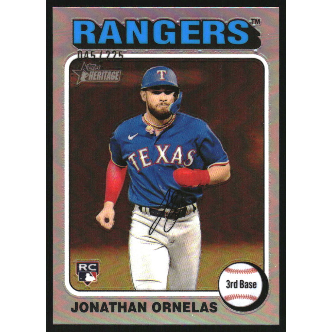 2024 Topps Heritage Chrome Silver Refractors #421 Jonathan Ornelas HN/225. rookie card picture