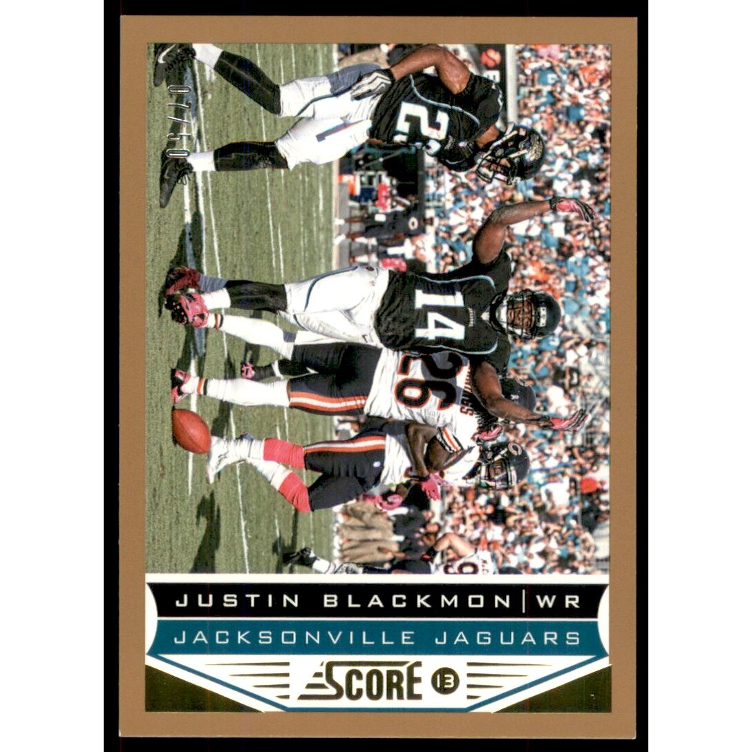 2013 Score Gold Zone #97 Justin Blackmon